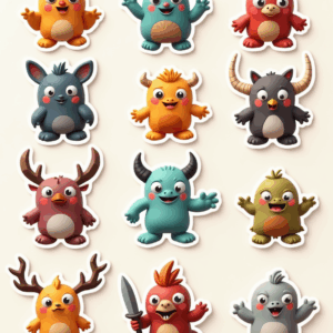 Cartoon Characters & Mascots - Sticker Sheet v29